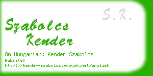 szabolcs kender business card